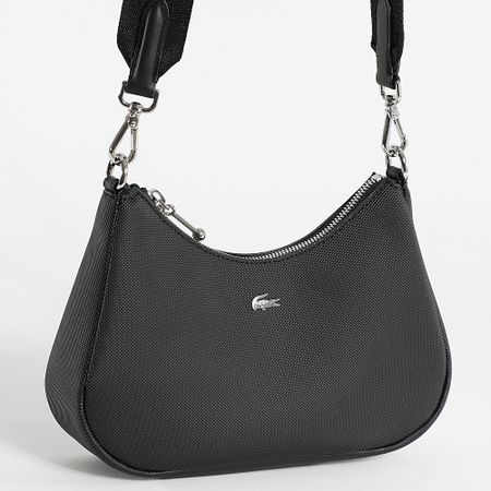 Lacoste - Borsa donna Coccodrillo Logo Metallo Nero