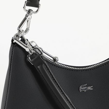 Lacoste - Borsa donna Coccodrillo Logo Metallo Nero