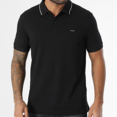 Calvin Klein - Polo manica corta Piqué Multi Tipping 4141 Nero