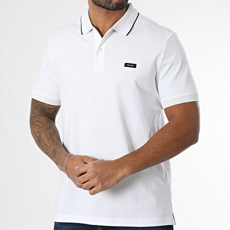 Calvin Klein - Polo manica corta Piqué Multi Tipping 4141 Bianco