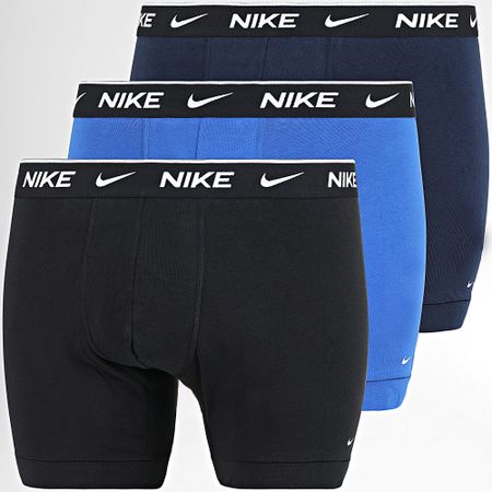 Nike - Confezione da 3 boxer in cotone elasticizzato KE1007 nero blu navy royal