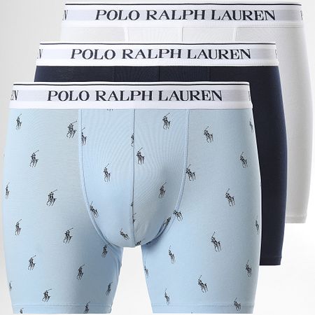 Polo Ralph Lauren - Set di 3 boxer bianchi, azzurri e marini