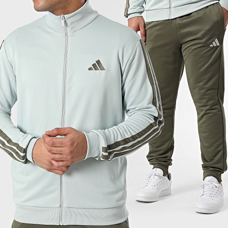 Adidas Sportswear - Tuta 3 strisce JI8874 Verde chiaro Verde kaki