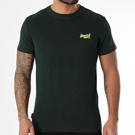 Superdry - Maglietta Essential con ricamo logo M1011245A Verde scuro