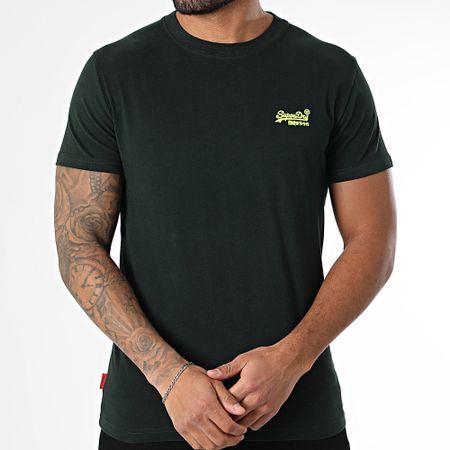Superdry - Maglietta Essential con ricamo logo M1011245A Verde scuro