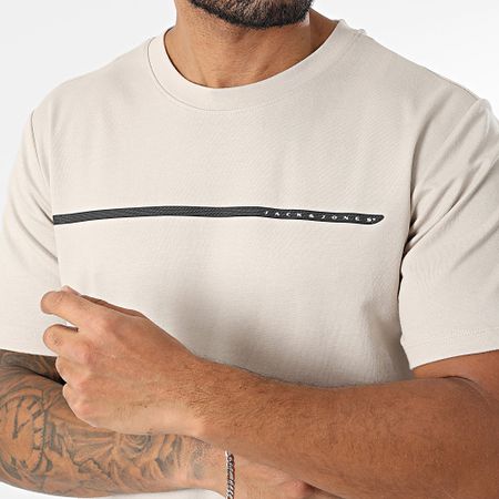 Jack And Jones - Maglietta Fusion full branding beige
