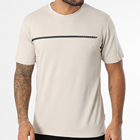 Jack And Jones - Maglietta Fusion full branding beige