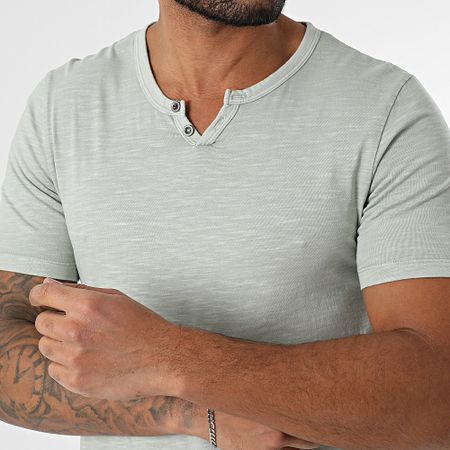 Jack And Jones - Maglietta con scollo a V a spacco Verde screziato