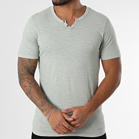 Jack And Jones - Maglietta con scollo a V a spacco Verde screziato