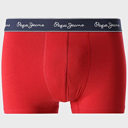 Pepe Jeans - Set di 3 boxer rosso navy PMU11178