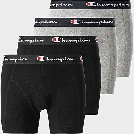 Champion - Set di 4 boxer U20002 nero grigio erica