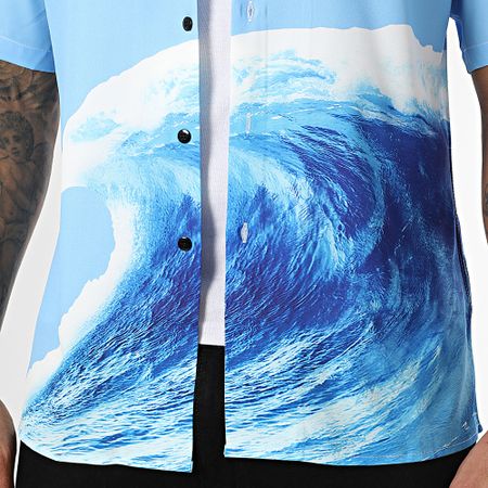 Classic Series - Camicia azzurra a maniche corte