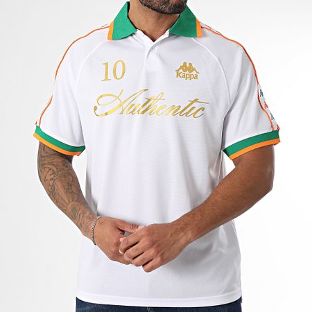 Kappa - Polo manica corta Banda 351T3FW Bianco Verde Arancione Oro