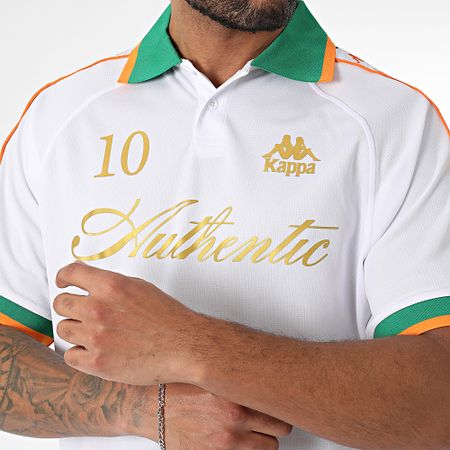 Kappa - Polo manica corta Banda 351T3FW Bianco Verde Arancione Oro
