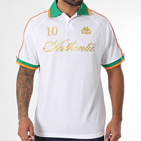 Kappa - Polo manica corta Banda 351T3FW Bianco Verde Arancione Oro