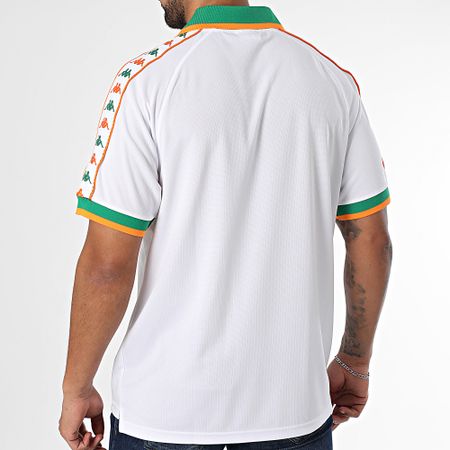 Kappa - Polo manica corta Banda 351T3FW Bianco Verde Arancione Oro