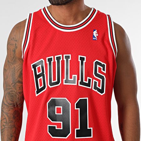 Mitchell and Ness - Maglia da basket Chicago Bulls Swingman Road Dennis Rodman Rosso