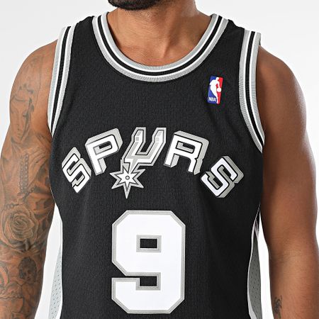 Mitchell and Ness - Maglia da basket dei San Antonio Spurs nero grigio