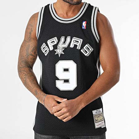 Mitchell and Ness - Maglia da basket dei San Antonio Spurs nero grigio