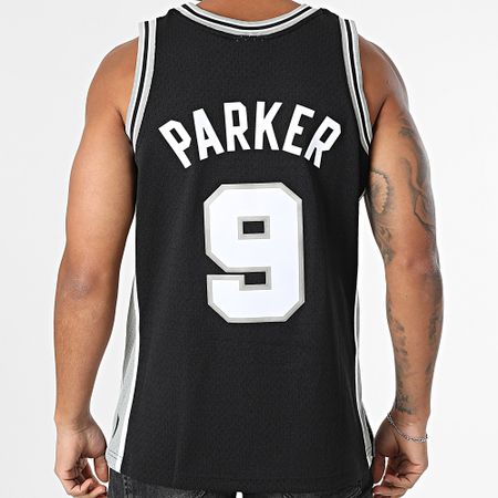 Mitchell and Ness - Maglia da basket dei San Antonio Spurs nero grigio