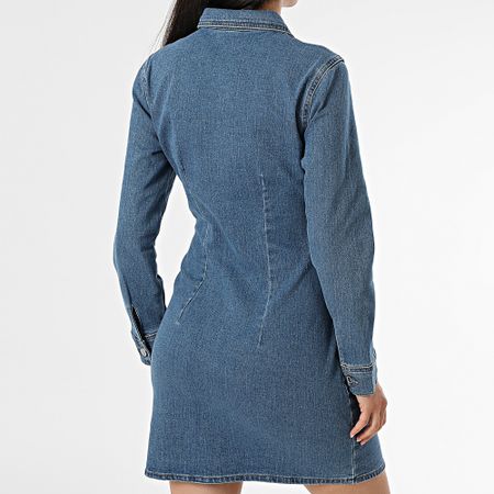 Only - Newsanna Life Vestito di jeans da donna a maniche lunghe in denim blu