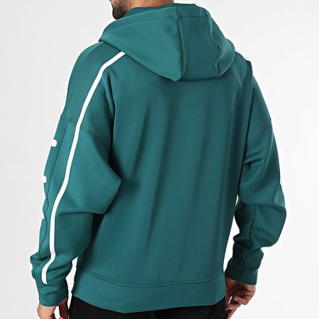 Classic Series - Felpa con zip e cappuccio verde bottiglia