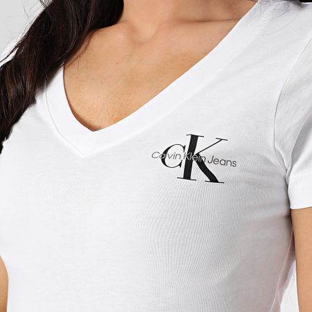 Calvin Klein - Set di 2 camicie da donna con scollo a V 3447 nero bianco