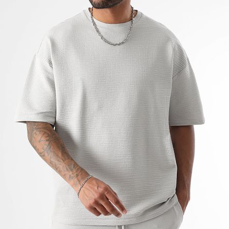 LBO - Set di pantaloni a gamba larga testurizzati 3771 Grigio chiaro