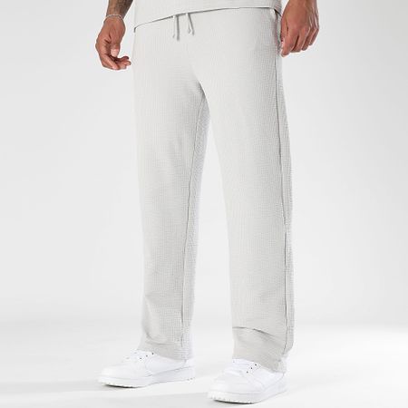 LBO - Set di pantaloni a gamba larga testurizzati 3771 Grigio chiaro