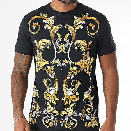 Versace Jeans Couture - Tee Shirt Barocco Outline 78GAH6SB-JS461 Nero Oro Rinascimento