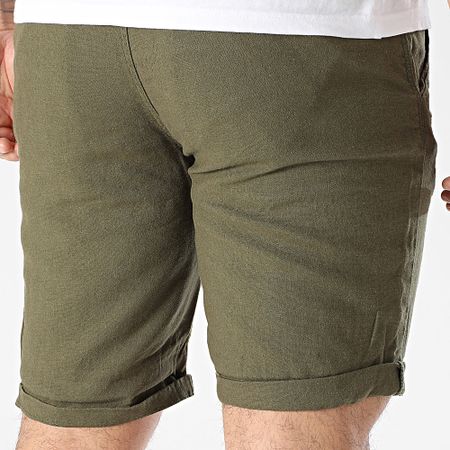Blend - Pantaloncini chino in lino 20717870 Verde scuro Khaki