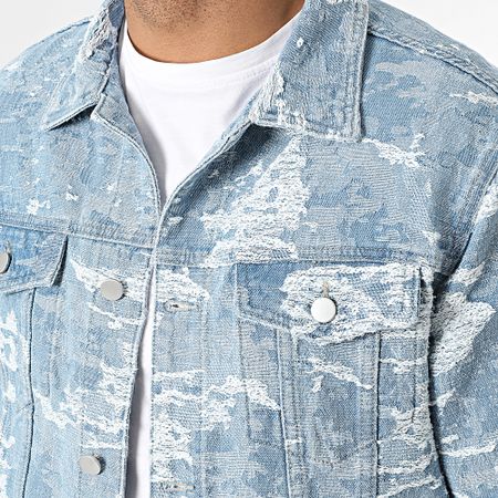 John H - Set giacca e jeans in denim blu