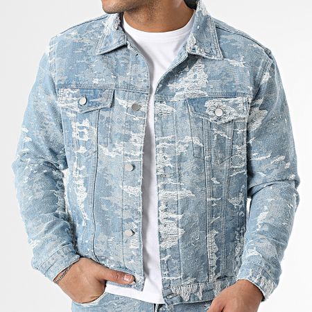 John H - Set giacca e jeans in denim blu