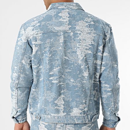 John H - Set giacca e jeans in denim blu