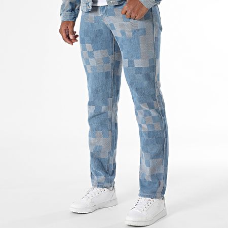 John H - Set giacca e jeans in denim blu