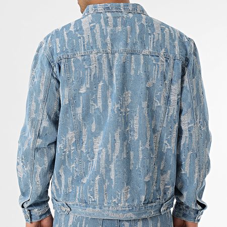 John H - Set giacca e jeans in denim blu