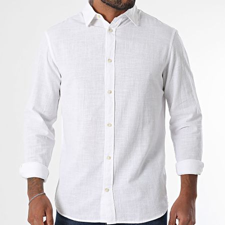 Jack And Jones - Camicia estiva a maniche lunghe bianca
