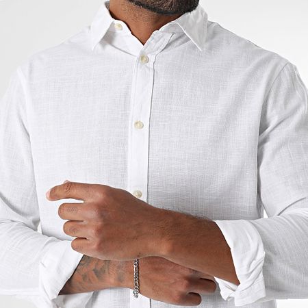 Jack And Jones - Camicia estiva a maniche lunghe bianca