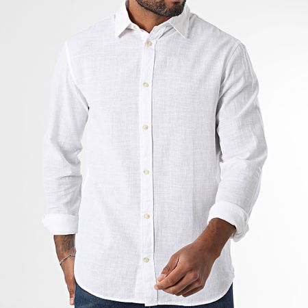 Jack And Jones - Camicia estiva a maniche lunghe bianca