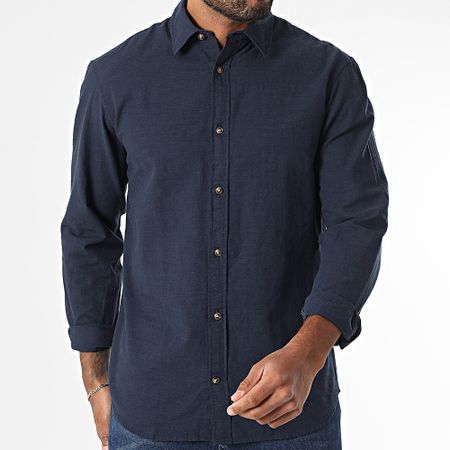Jack And Jones - Camicia estiva a maniche lunghe blu navy