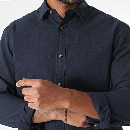 Jack And Jones - Camicia estiva a maniche lunghe blu navy