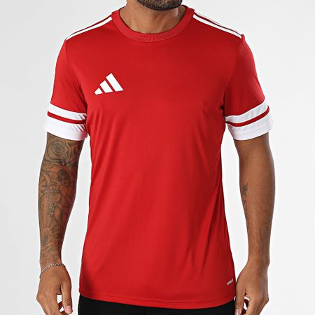Adidas Sportswear - Maglietta con strisce SQUA25 Jersey JE2601 Rosso Bianco
