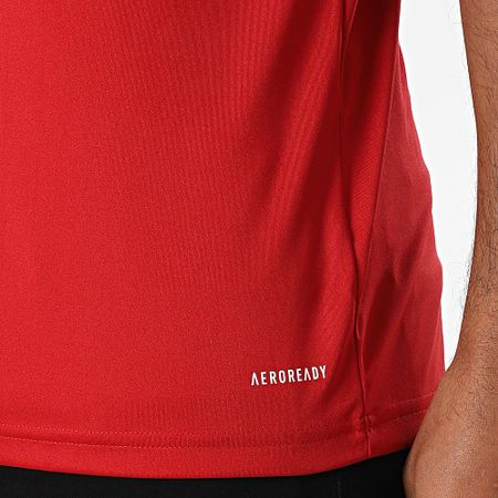 Adidas Sportswear - Maglietta con strisce SQUA25 Jersey JE2601 Rosso Bianco