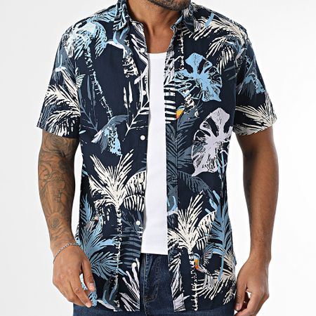 Jack And Jones - Camicia a maniche corte Hawaii blu navy
