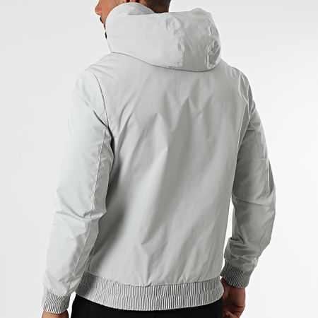 Kymaxx - Giacca con cappuccio e zip grigio chiaro
