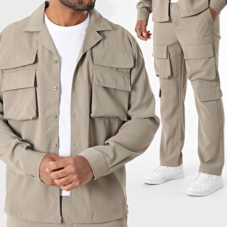 MTX - Set di pantaloni cargo e maglia over Taupe