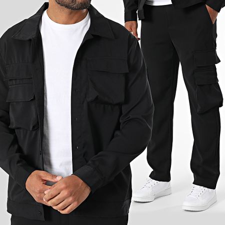 MTX - Set di pantaloni cargo e maglietta nera 0AB