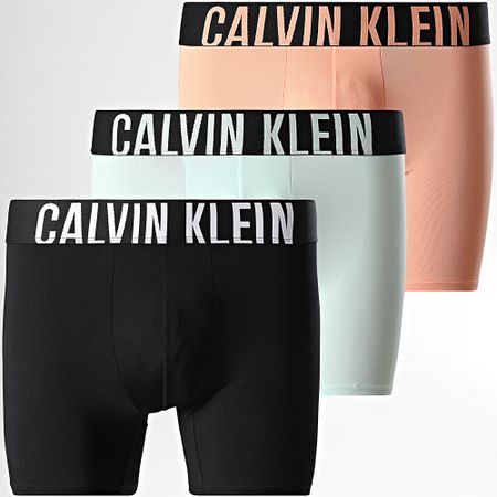 Calvin Klein - Set di 3 boxer NB3612A nero verde acqua arancio