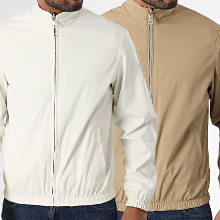 Frilivin - 705 Giacca con zip reversibile Camel Ecru