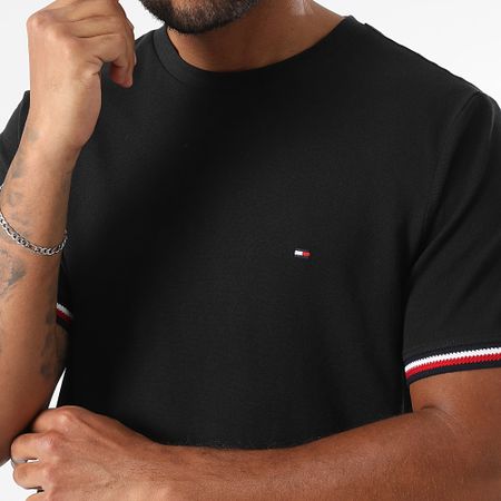 Tommy Hilfiger - Global Stripe Cuff Tee Shirt 8630 Nero
